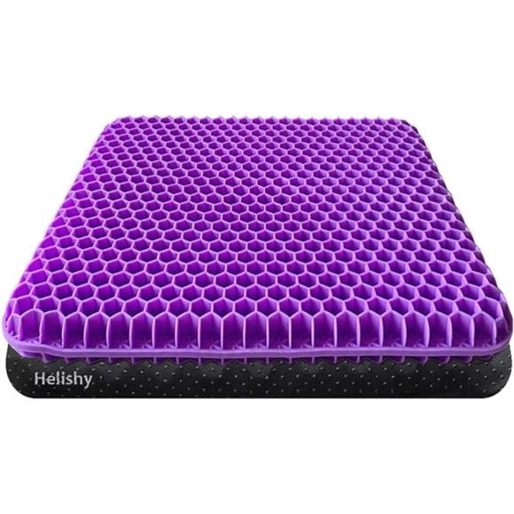 Gel Seat Cushion, Double Thick Gel Cushion for Long Sitting with Non-Slip Cover - Picture 1 of 7